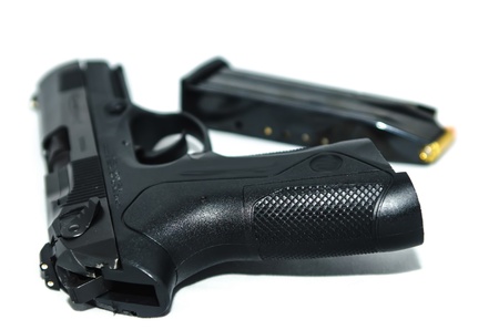 9mm nine millimeter handgun pistol and ammunition in magazine