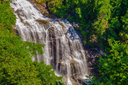 Whitewater Falls in North Carolina during summer seasonの写真素材