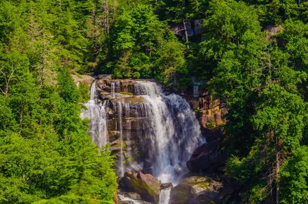 Whitewater Falls in North Carolina during summer seasonの写真素材