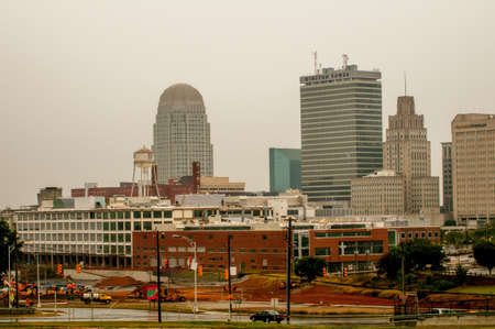 A view of downtown Winston-Salem, North Carolina.のeditorial素材