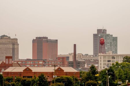 A view of downtown Winston-Salem, North Carolina.のeditorial素材