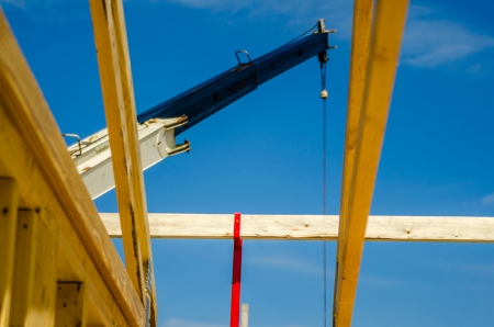 crane at work on construction site