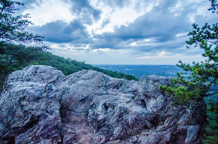 beautiful aerial landscape views from crowders mountain near gastonia north carolinaの写真素材