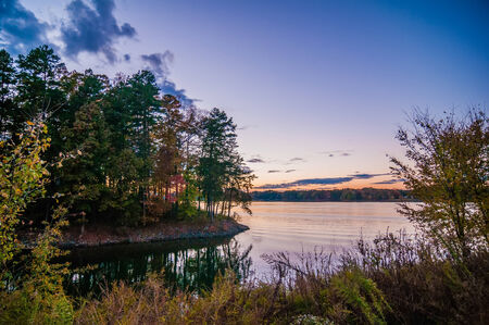 sunset at lake wylie north carolinaの写真素材