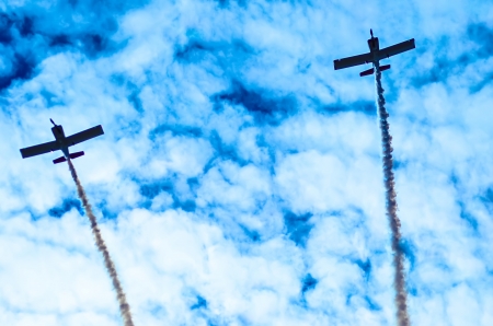 Monroe, NC - Nov 9 2013 - action in the sky during an airshow-warbirds over monroeのeditorial素材