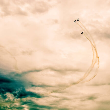 Monroe, NC - Nov 9 2013 - action in the sky during an airshow-warbirds over monroeのeditorial素材