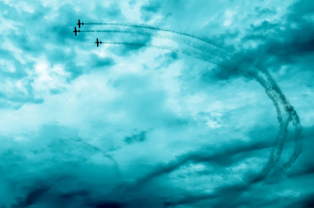 Monroe, NC - Nov 9 2013 - action in the sky during an airshow-warbirds over monroeのeditorial素材