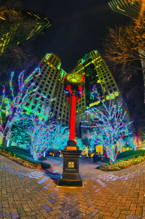 1st january, 2014, charlotte, nc, usa - nightlife around charlotte north carolina during holidaysのeditorial素材