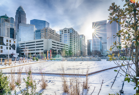 rare winter scenery around charlotte north carolinaのeditorial素材