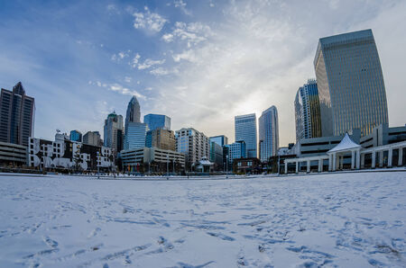 rare winter scenery around charlotte north carolinaのeditorial素材