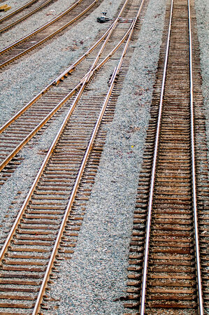 Full Frame of Railroad Tracksの写真素材