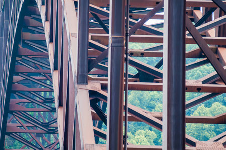 West Virginia's New River Gorge bridge carrying US 19 の写真素材