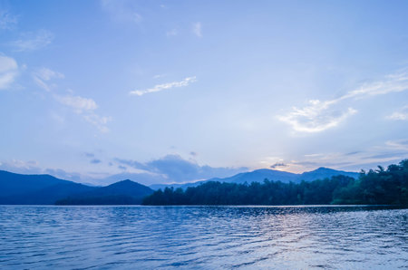 lake santeetlah in great smoky mountainsの写真素材