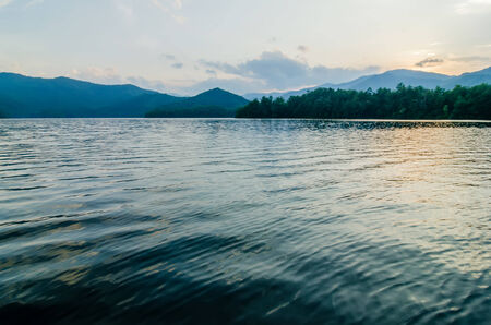 lake santeetlah in great smoky mountainsの写真素材