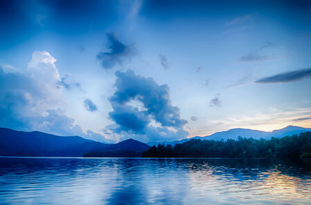 lake santeetlah in great smoky mountainsの写真素材