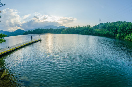 lake santeetlah in great smoky mountainsの写真素材