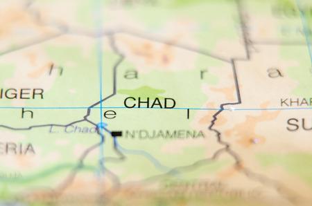 chad country on mapの写真素材