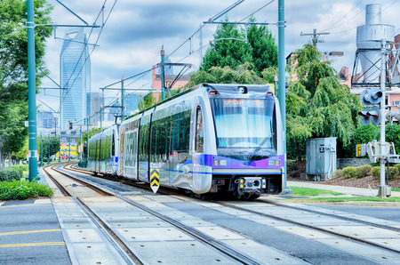 charlotte north carolina light rail transportation moving systemのeditorial素材