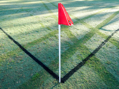 Corner Of A Soccer Field early morning