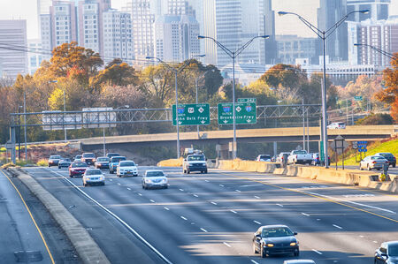 charlotte north carolina skyline during autumn seasonのeditorial素材