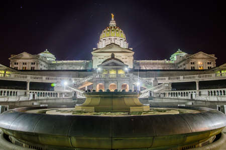 harrisburg pennsylvania skyline at nightの写真素材