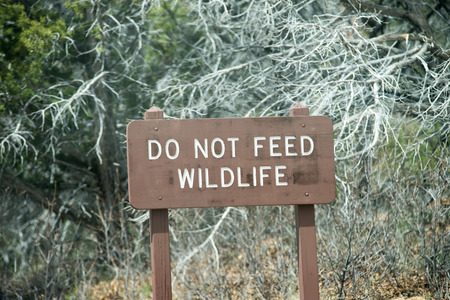 do not feed wildlife signの写真素材
