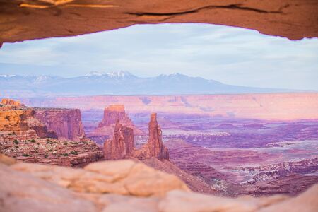 famous Mesa Arch in Canyonlands National Park Utah  USAの写真素材