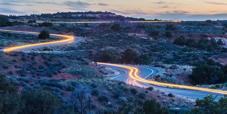 evening drive at Canyonlands National park Utahの写真素材