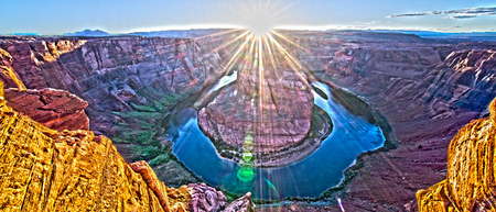 Sunset at the Horseshoe Band - Grand Canyonの写真素材