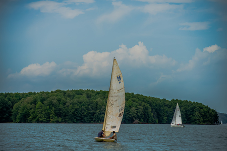 sail boat on large lakeのeditorial素材