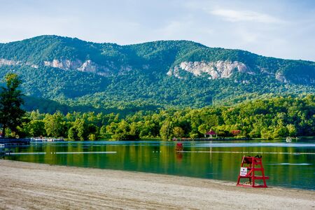 chimney rock town and lake lure scenesの写真素材