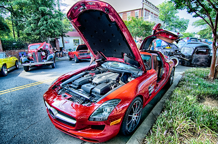 August 22 York SC - vendors attractions and classic car show at annual summerfest 2015のeditorial素材