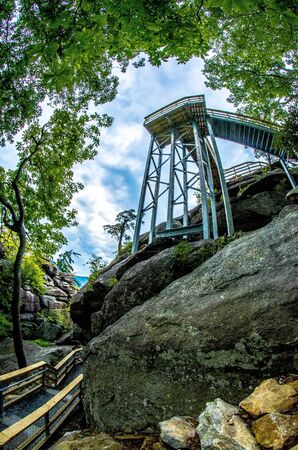 scenes near chimney rock and lake lure in blue ridge mountains north carolinaの写真素材