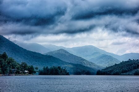 lake santeetlah scenery in great smoky mountainsの写真素材