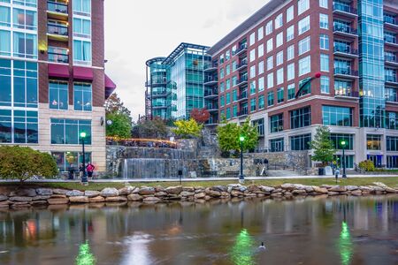 street scenes around falls park in greenville south carolinaのeditorial素材