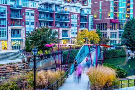 street scenes around falls park in greenville south carolinaのeditorial素材