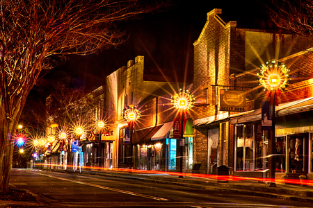 downtown york south carolina the white rose city at christmas timeのeditorial素材