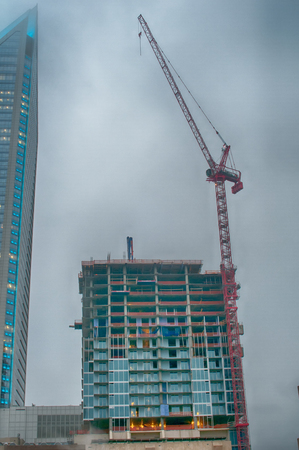 tall highrise hotel under constructionのeditorial素材