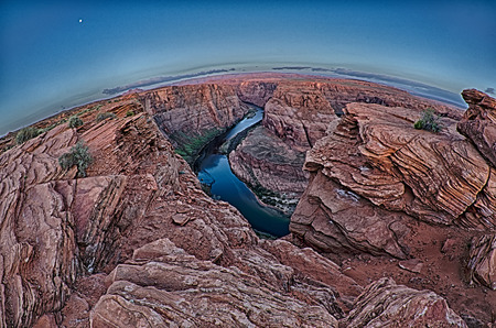 Horshoe Bend of Colorado river near Page Arizona early morningの写真素材
