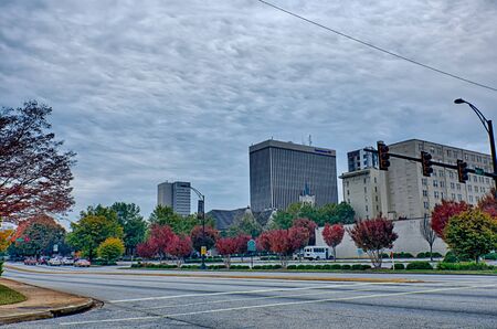 greenville city south carolina skyline and downtown areaの写真素材