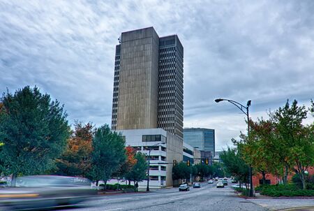 greenville city south carolina skyline and downtown area