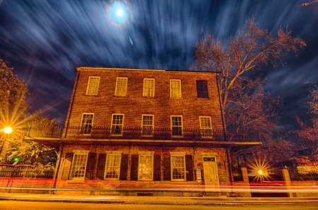 night scenes around olde york white rose city south carolinaの写真素材