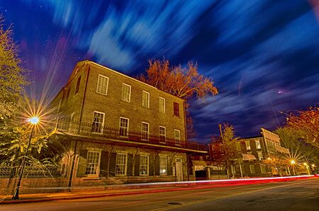 night scenes around olde york white rose city south carolinaの写真素材