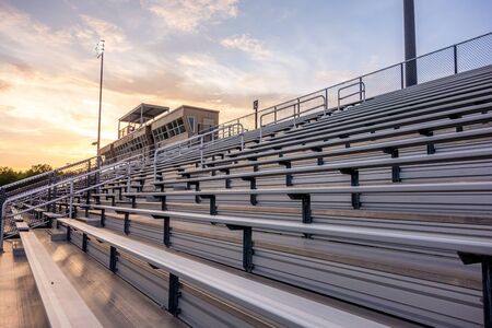 aluminum seating at a high school stadiumのeditorial素材
