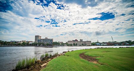 View of Wilmington North Carolina from across the riverの写真素材