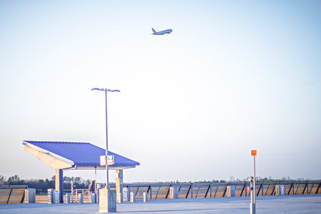 airport parking and sunny blue skiesのeditorial素材