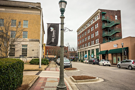 February 2017 Rock Hill USA - street scenes on a cloudy day around city of Rock Hill South carolinaのeditorial素材