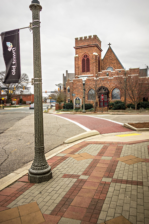 February 2017 Rock Hill USA - street scenes on a cloudy day around city of Rock Hill South carolinaのeditorial素材