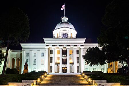 montgomery alabam downtown at night timeのeditorial素材