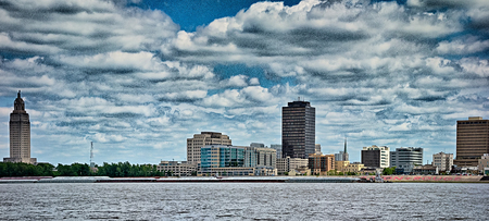 baton rouge downtown skyline across mississippi riverのeditorial素材